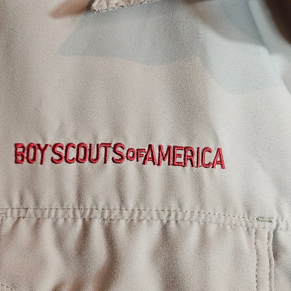 Men's Tan Boy Scouts Of America Uniform Shirt With Vented Back BSA‎ Size Small - Picture 3 of 8